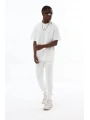 Erkek Owersize Paça Lastikli Eşofman Takımı -Beyaz