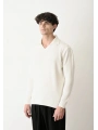 Erkek Polo Yaka Uzun Kol Örme Triko - Beyaz
