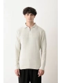 Erkek Polo Yaka Yakası Fermuarlı Uzun Kol Örme Triko - Gri