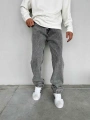 Erkek Rahat Kalıp Baggy Kot Pantolon -Açık Gri