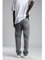 Erkek Rahat Kalıp Nakışlı Bagy Kot Pantolon -Gri