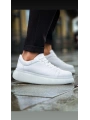 Erkek Sneakers Şeffaf Taban Günlük Spor Casual Ayakkabı -Beyaz-Beyaz