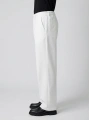 Erkek Super Bagy Kesim Keten Pantolon-Beyaz