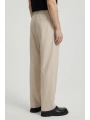 Erkek Super Bagy Kesim Keten Pantolon-Krem