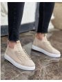 Erkek Tarz Casual Sneaker Günlük Spor Bez Ayakkabı -Siyah-Beyaz