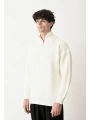 Erkek Yakası Fermuarlı Hakim Yaka Triko- Ekru