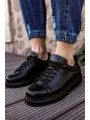 Yeni Sezon Erkek Tarz Casual Sneaker Günlük Spor Rahat Ayakkabı -Siyah-Siyah