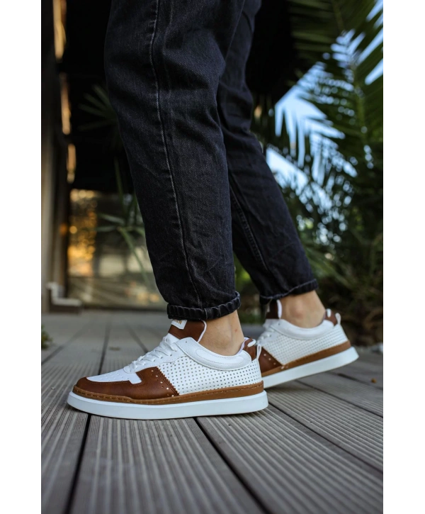 Erkek Termo Taban Bağcıklı Spor Ayakkabı-Beyaz Taba