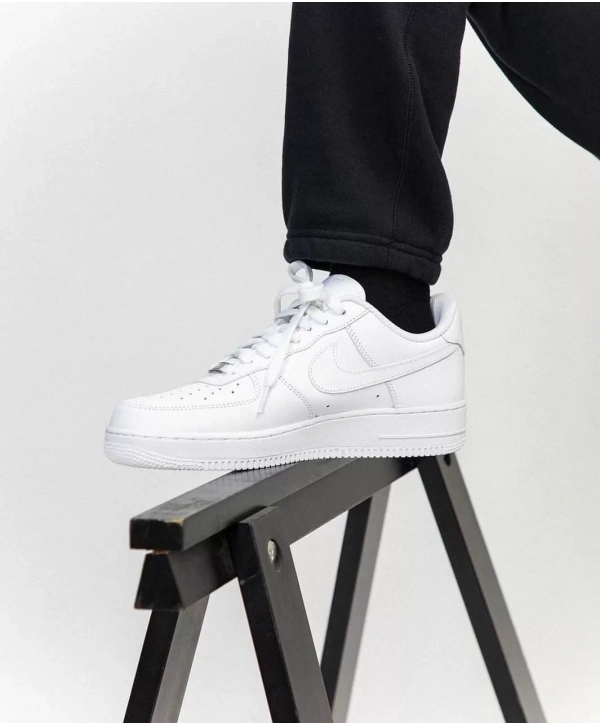 Unisex Deri Airforce Günlük Spor Ayakkabı-Beyaz-Beyaz