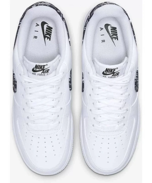 Unisex Deri Airforce Günlük Spor Ayakkabı-Beyaz-Şal Desenli