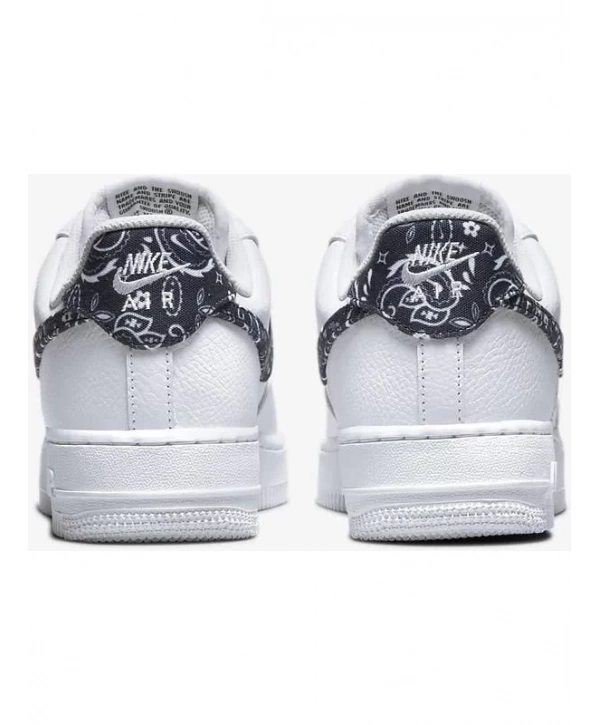 Unisex Deri Airforce Günlük Spor Ayakkabı-Beyaz-Şal Desenli