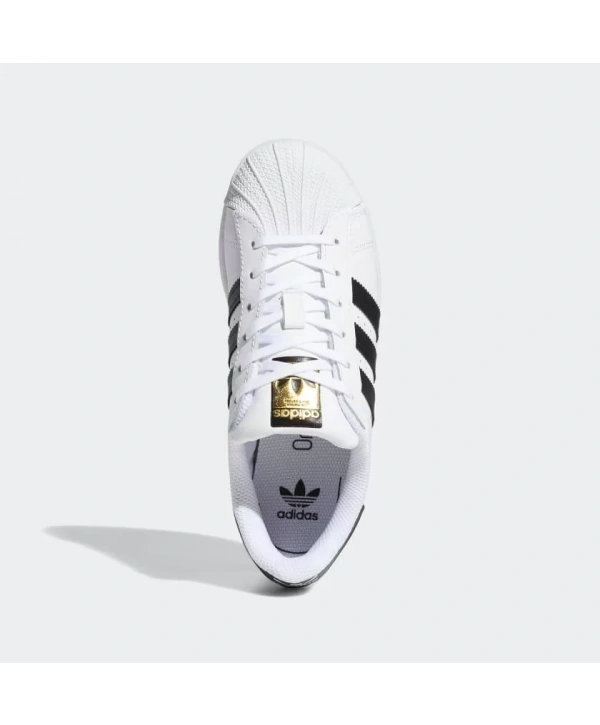 Unisex Deri Superstar Günlük Spor Ayakkabı-Beyaz-Siiyah