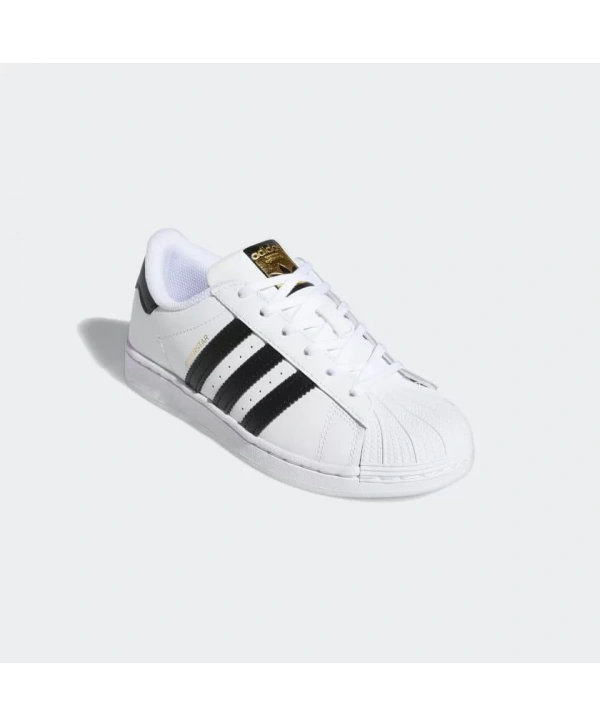 Unisex Deri Superstar Günlük Spor Ayakkabı-Beyaz-Siiyah