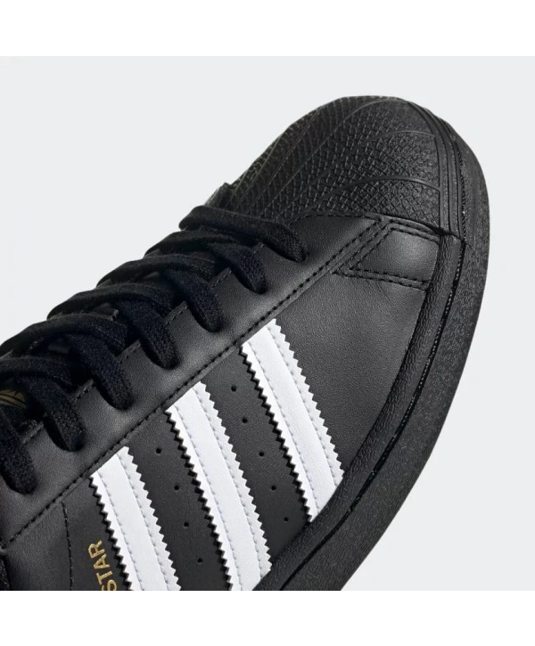 Unisex Deri Superstar Günlük Spor Ayakkabı-Siyah-Beyaz