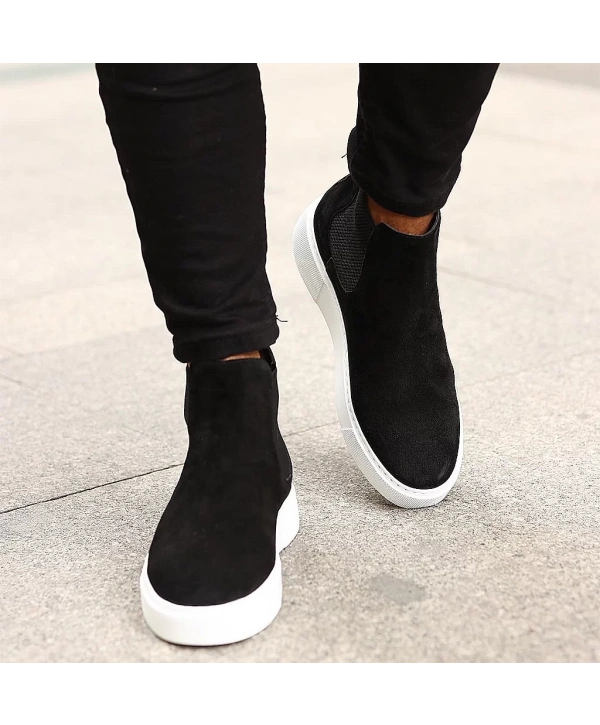 Yeni Sezon Erkek Eva Taban Deri Chelsea Bot - Siyah