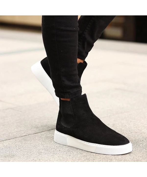 Yeni Sezon Erkek Eva Taban Deri Chelsea Bot - Siyah