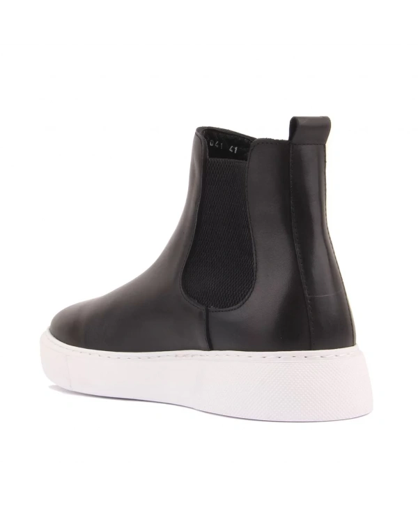 Yeni Sezon Erkek Eva Taban Deri Chelsea Bot - Siyah Beyaz