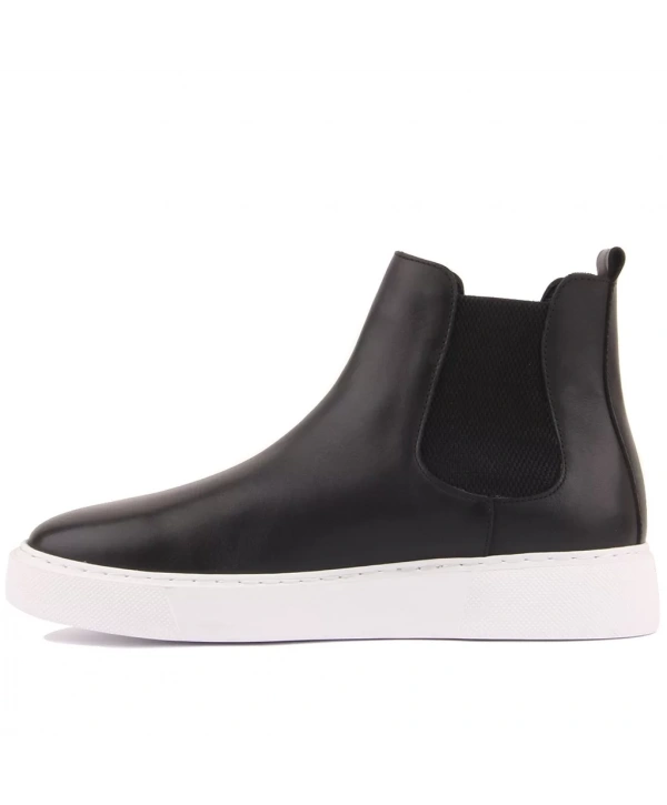 Yeni Sezon Erkek Eva Taban Deri Chelsea Bot - Siyah Beyaz