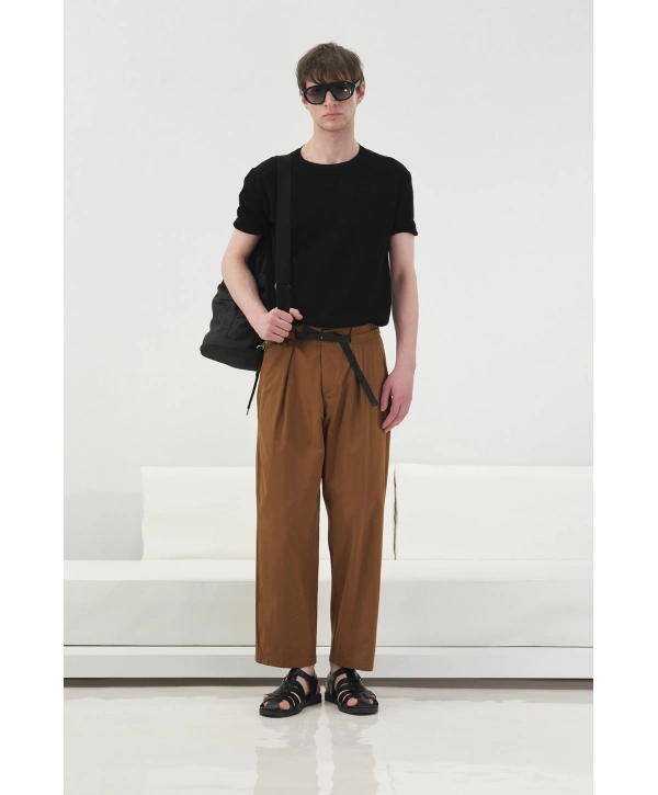 Erkek Normal Kesim Bisiklet Yaka Triko Thişört -Siyah