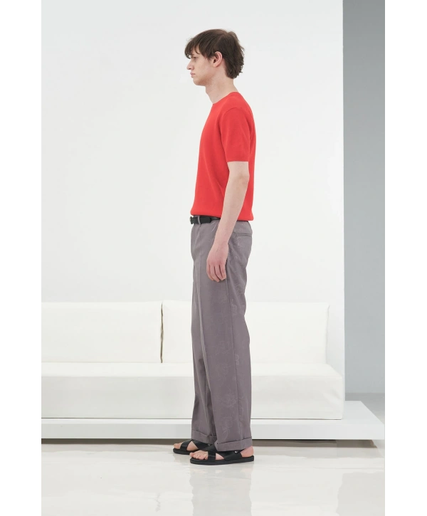 Erkek Normal Kesim Bisiklet Yaka Triko Thişört -Kırmızı