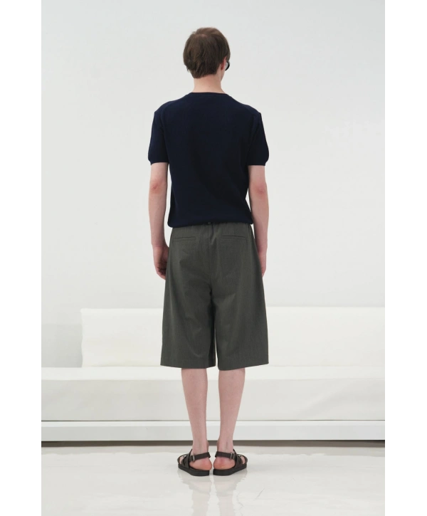 Erkek Normal Kesim Bisiklet Yaka Triko Thişört -Lacivert