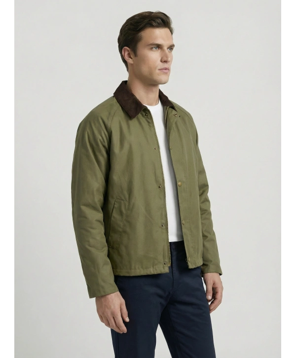 Erkek Polo Yaka İnce Baharlık Mont-Haki