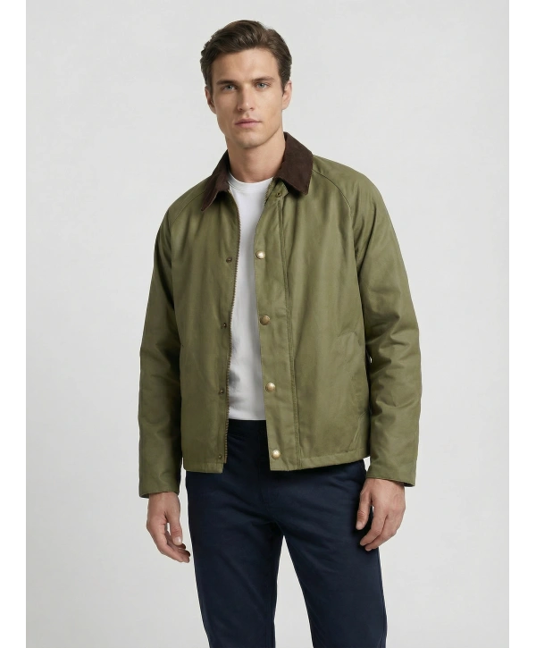 Erkek Polo Yaka İnce Baharlık Mont-Haki