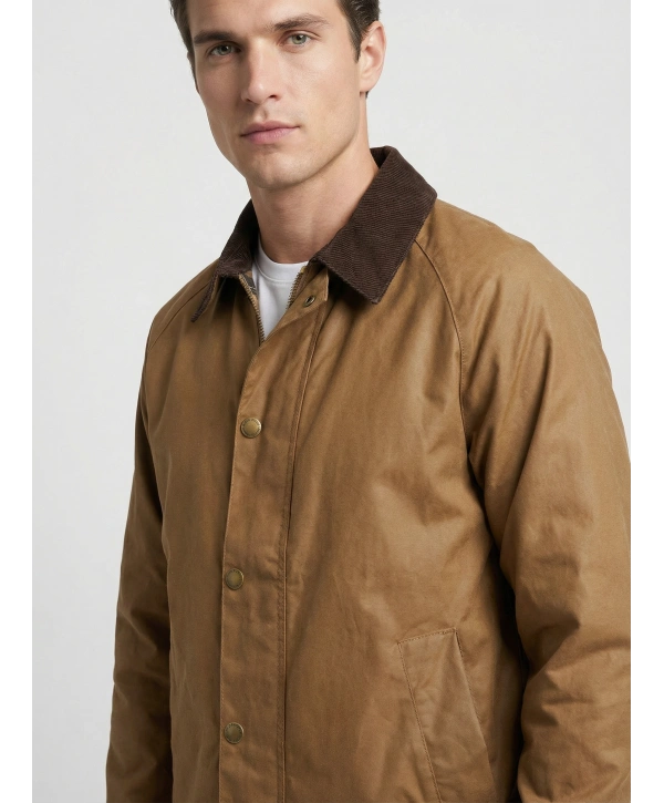 Erkek Polo Yaka İnce Baharlık Mont-Kahverengi