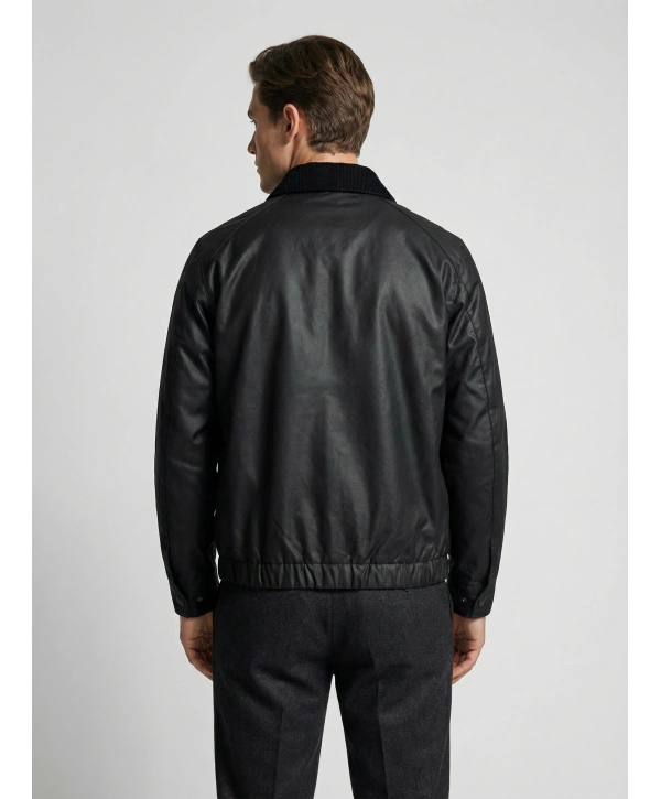 Erkek Normal Kalıp Jel Dolgu Bomber Mont-Siyah