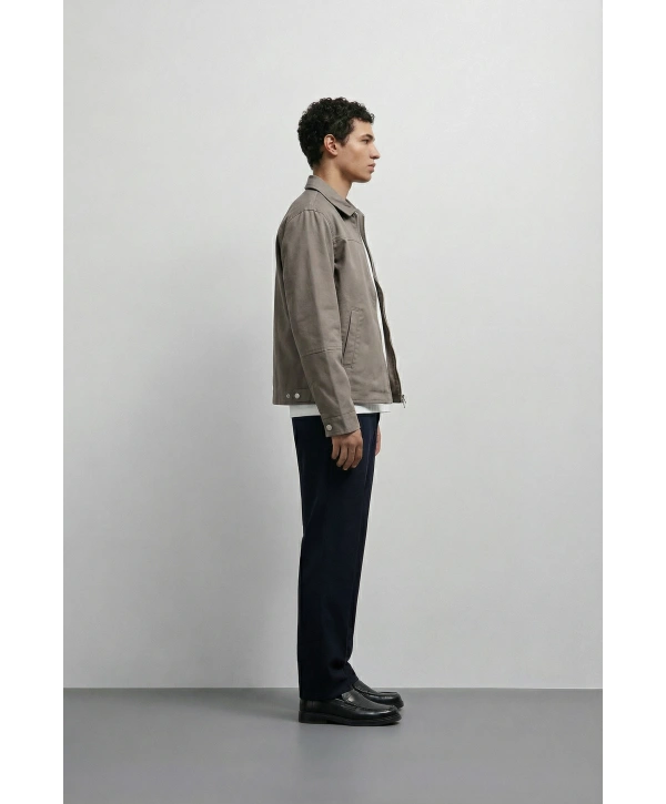 Erkek Normal Kalıp İnce Baharlık Mont-Haki