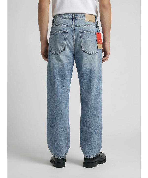 Erkek Rahat Kesim Bagy Kalıp Kot Pantolon- A Mavi