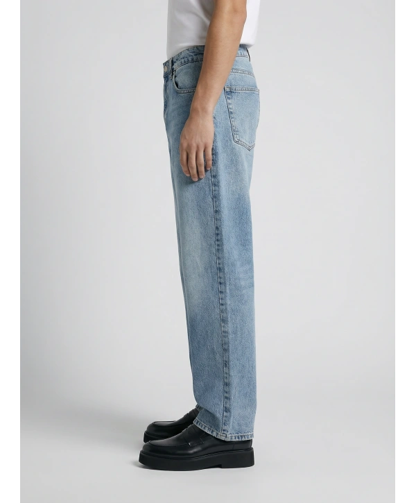 Erkek Rahat Kesim Bagy Kalıp Kot Pantolon- A Mavi