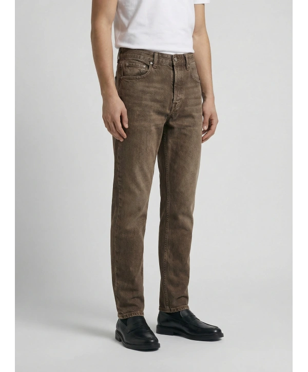 Erkek Boyfrend Likrasız Kot Pantolon- Kahverengi