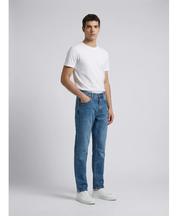 Erkek Boyfrend Likrasız Kot Pantolon- K Mavi