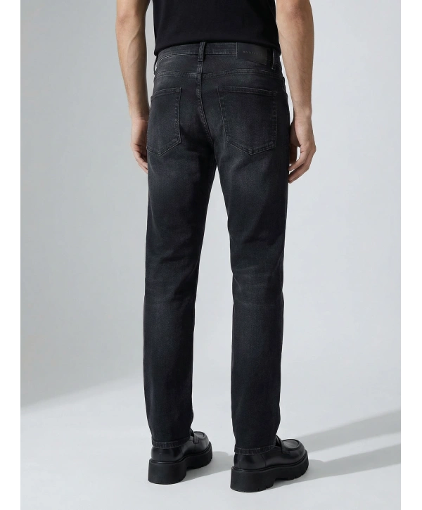 Erkek Dar Kesim Likralı Kot Pantolon-Siyah