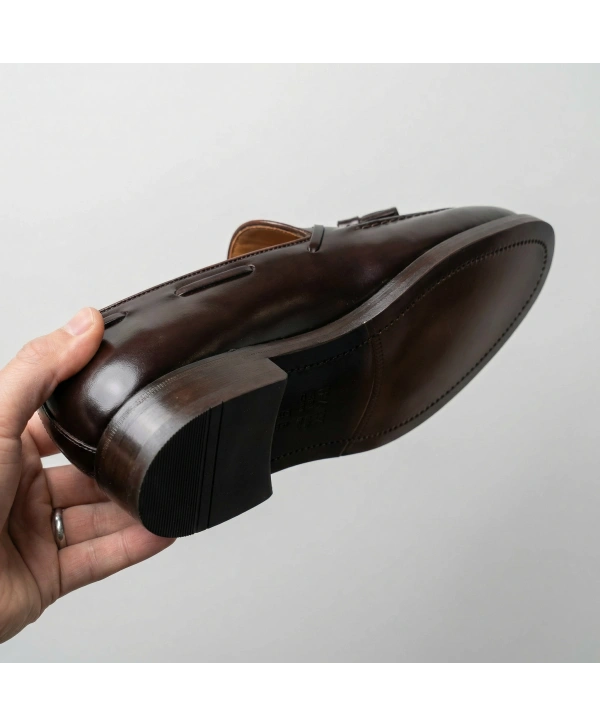 Erkek Klasik Corcik Açma Deri Ayakkabı-Kahverengi