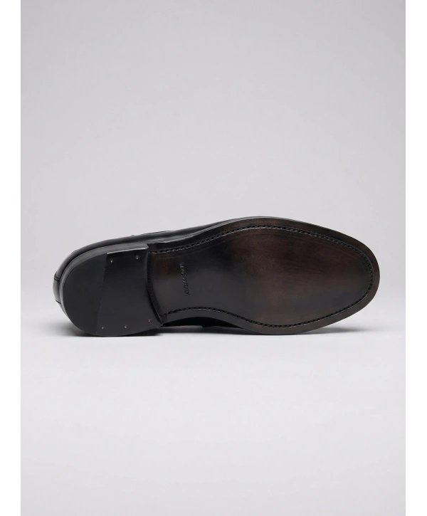 Erkek Klasik Corcik Açma Deri Ayakkabı-Siyah