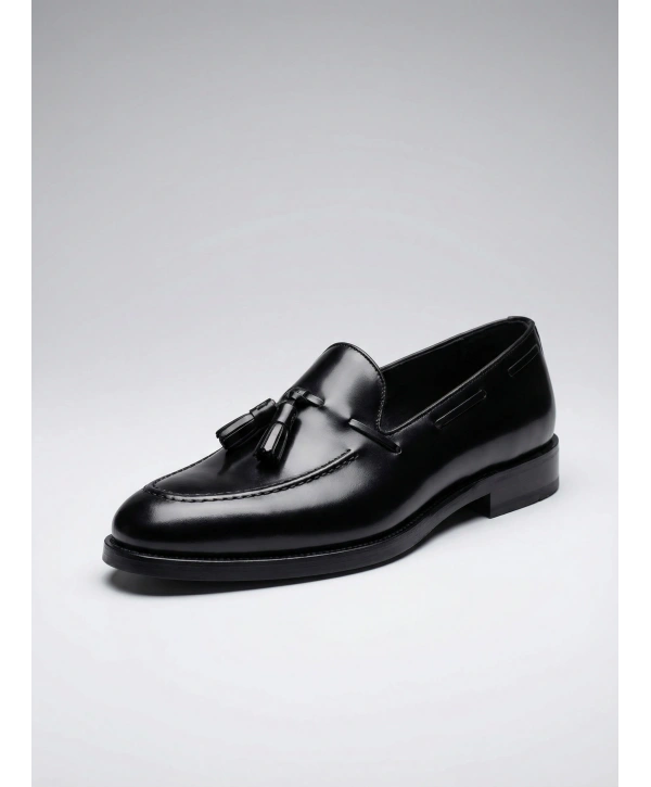 Erkek Klasik Corcik Açma Deri Ayakkabı-Siyah