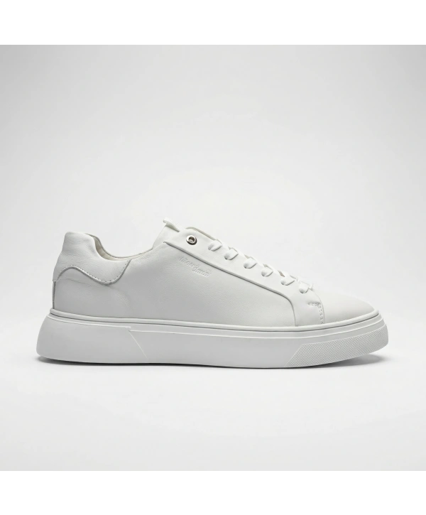 Erkek Deri Akıllı Taban Snekars Ayakkabı- Beyaz