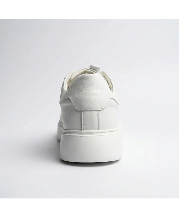 Erkek Deri Akıllı Taban Snekars Ayakkabı- Beyaz