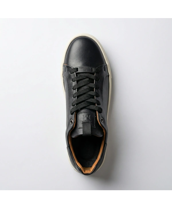 Erkek Deri Akıllı Taban Snekars Ayakkabı- Siyah