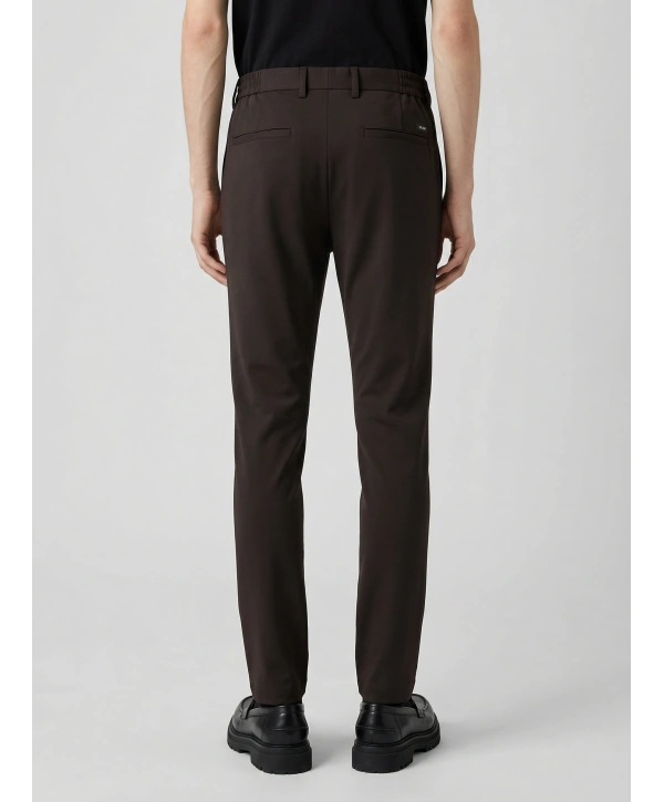 Erkek Beli Lastikli Likralı Joger Pantolon-Kahverengi