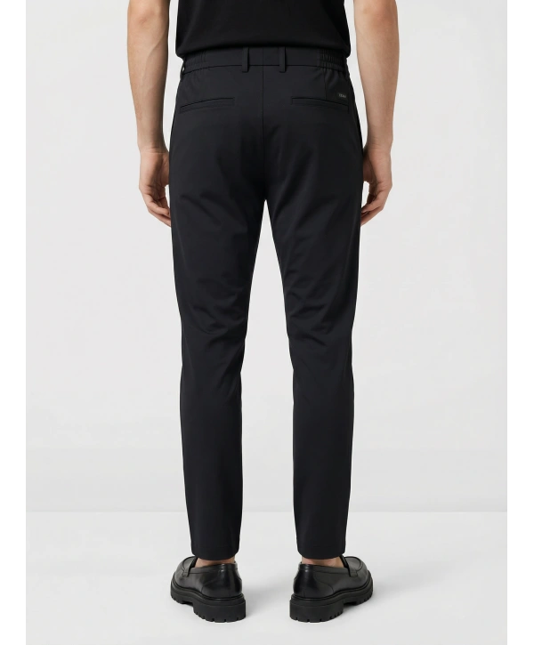 Erkek Beli Lastikli Likralı Joger Pantolon-Siyah