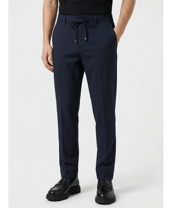 Erkek Beli Lastikli Likralı Joger Pantolon-Lacivert