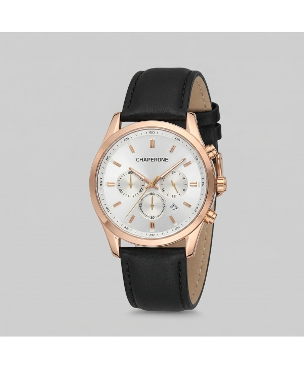 C2164 Süet Kordonlu Excellent Erkek Kol Saati -Siyah