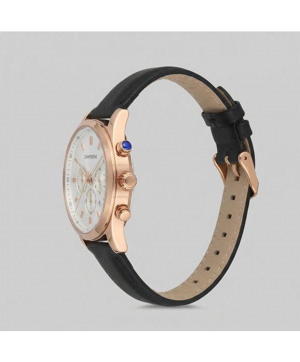 C2164 Süet Kordonlu Excellent Erkek Kol Saati -Siyah