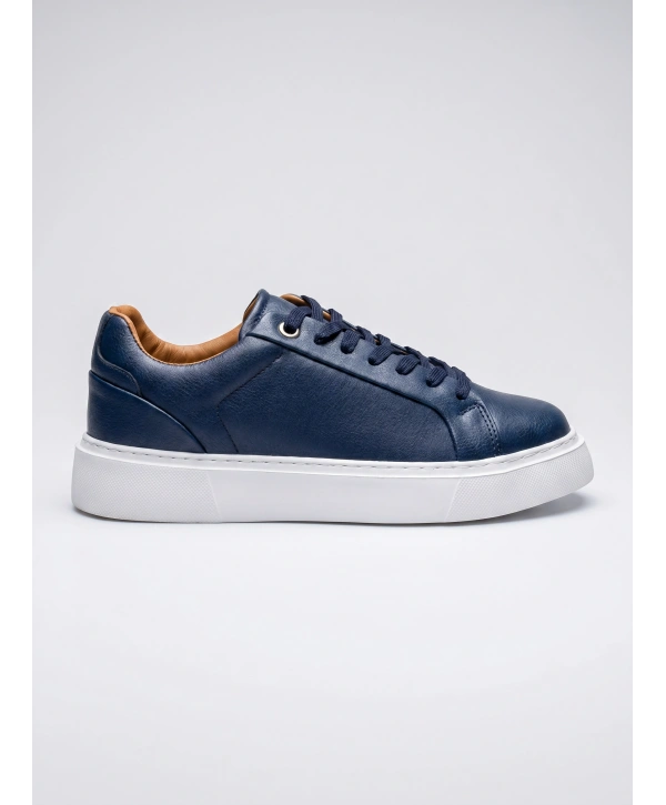 Erkek Eva Taban Sneakers Ayakkabı- Lacivert-Beyaz