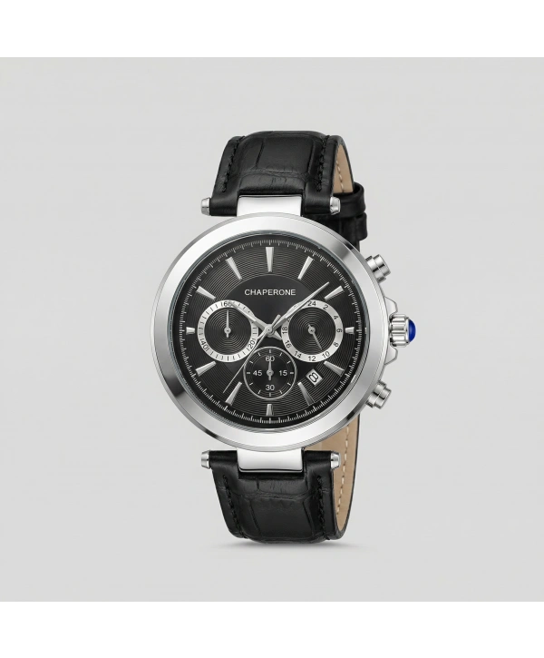 C491 Deri Kordonlu Excellent Erkek Kol Saati -Siyah