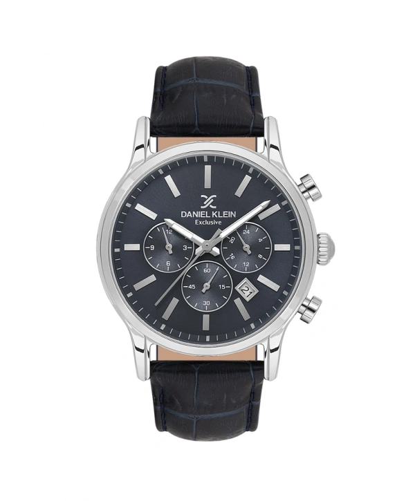 DKE 10557.2 Deri kordonlu Exclusive Erkek Kol Saati -Lacivert