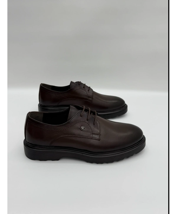 Erkek Bagcıklı Deri Eva Taban Ayakkabı-Kahverengi